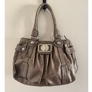 Vintage Y2K Guess Enchanted Faux Ostrich Shoulder Bag Hand Bag Purse Slouch